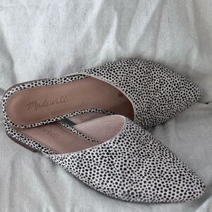 Madewell Black & White Speckled Pointed-Toe Mules